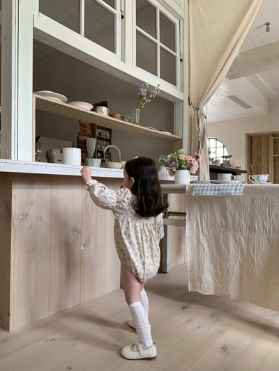 jenny bébé｜(66-90cm) 碎花褶皺立領包屁衣5