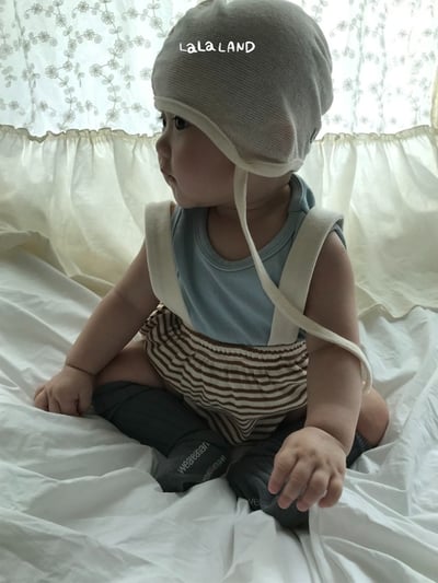 lala land03｜(3m-18m) 2色可拆式吊帶條紋燈籠褲7