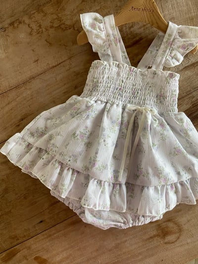 Anne Shirley01｜(3m-22m) 2色荷葉碎花洋裝包屁衣8