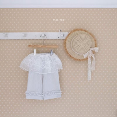 M-KIDS23｜(65-115cm) 條紋滾邊直筒長褲6