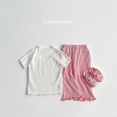 vivid46｜(78cm-125cm) 3款素色坑條木耳邊上衣23