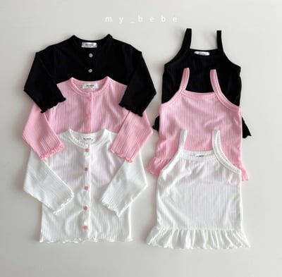 my_bebe33｜(80-120cm) 荷葉捲邊細肩背心13