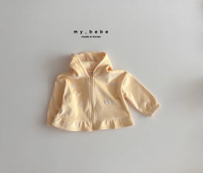 my_bebe01｜(-12m-7y) 絨面蝴蝶結荷葉擺連帽外套6
