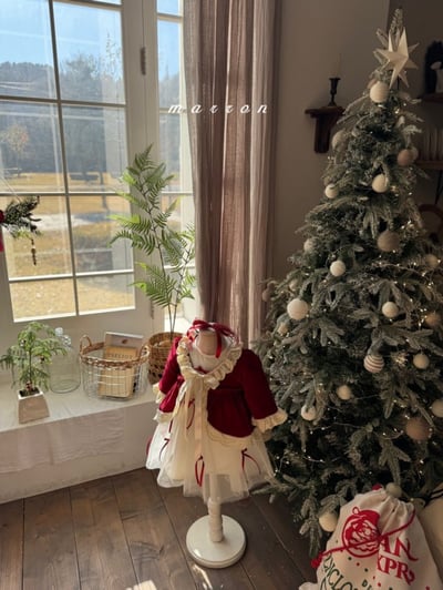 Marron 67｜(1y-6y) 聖誕紅開襟綁帶外套9