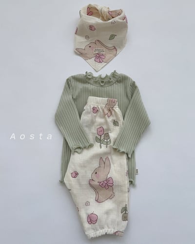 AOSTA24｜(6m-5y) 印花棉麻領巾24