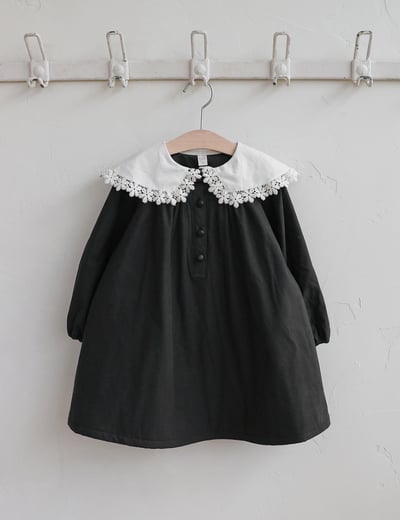 FLO30｜(75-135cm) 2色雪花翻領洋裝3