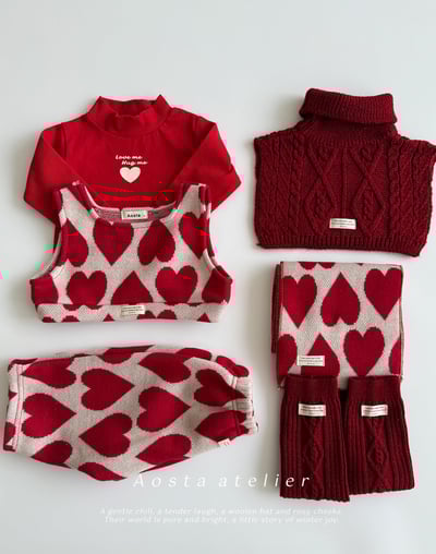 AOSTA23｜(6m-5y) 中領愛心印花上衣9