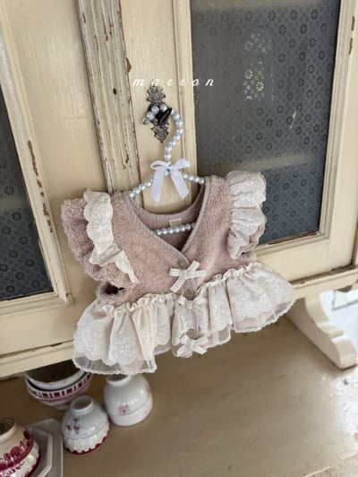 Marron 11｜(1y-6y) 刷毛蕾絲荷葉邊背心9