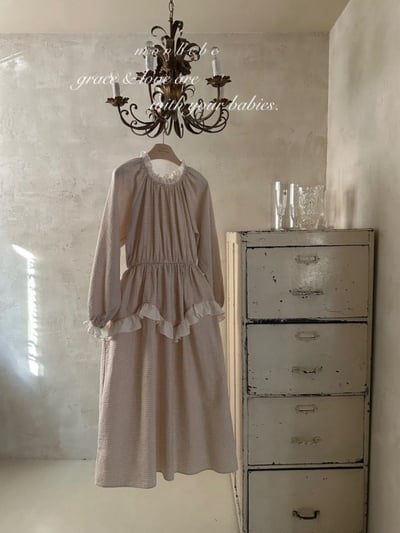 MONBEBE40｜(1y-8y-mom) 格紋蕾絲滾邊洋裝22