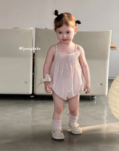 JE713｜(66-90cm) 肩帶小碎花包屁衣14