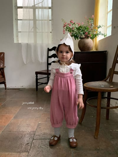 JE566｜(73-100cm) 百搭荷葉領上衣/棉紗吊帶褲21