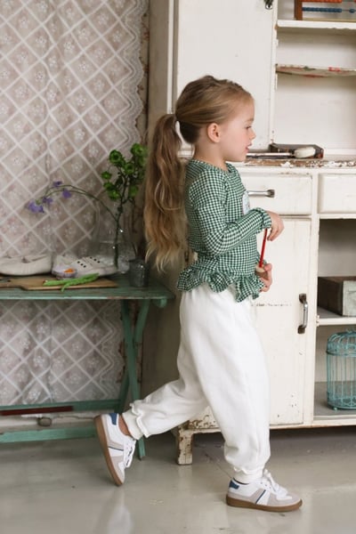 FLO30｜(75-140) 2色荷葉花瓣邊縮口長褲22