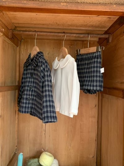 JE633｜(80cm-110cm) 法式格紋套裝/經典圓領上衣7