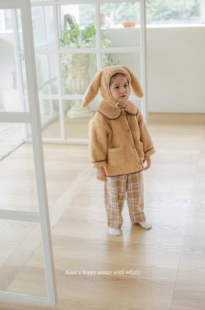 M-KIDS30｜(65-115cm) 2色滾邊縫線雙口袋刷毛外套13