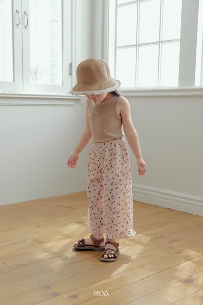 ROA33｜(6m-18m) 2色抓皺碎花荷葉擺長褲18