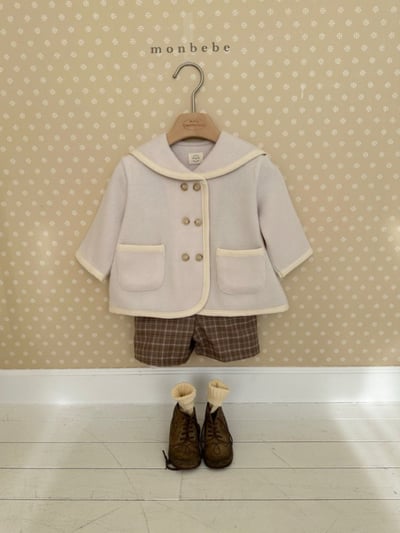 MONBEBE28｜(1y-8y) 滾邊排扣翻領外套4