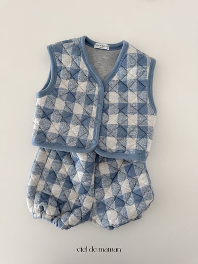Cieldemaman09｜(6M~24M)  2色格子背心套裝6