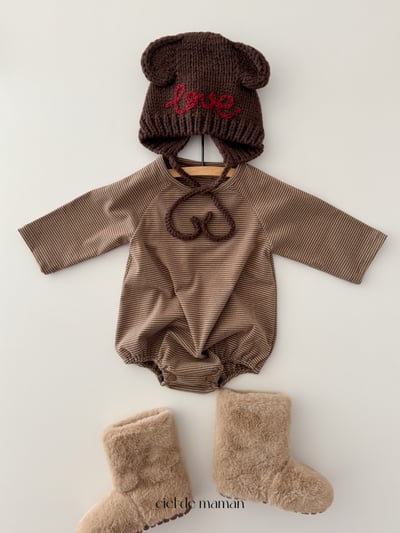 Cieldemaman04｜(6M~15M)  4色條紋長袖包屁衣服16