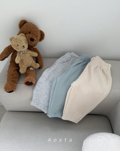 AOSTA33｜(6m-5y) 華夫格縮口長褲12