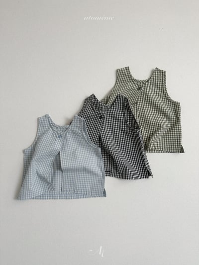 Atomeme10｜(70-110) 格紋無袖設計上衣12