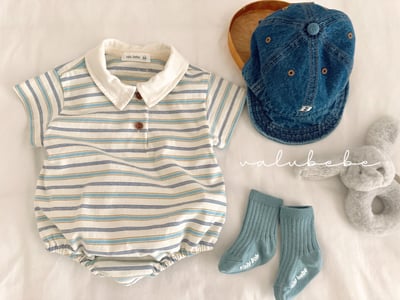 Valubebe 42｜(65-80cm) 襯衫條紋連身服7