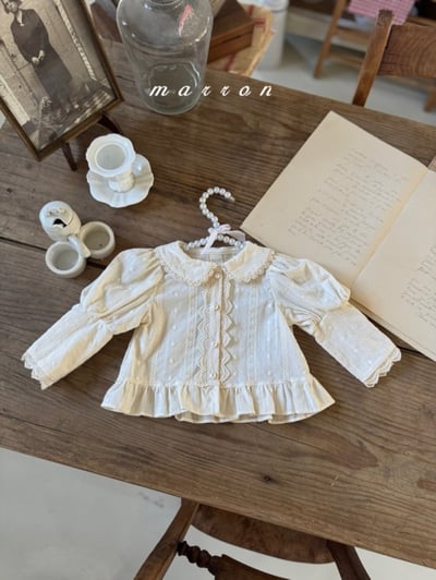 Marron62｜(1y-6y) 蕾絲公主袖襯衫7