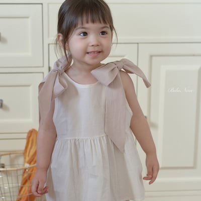 bebe nine43  (65cm-115cm) 2色綁帶蝴蝶結上衣11
