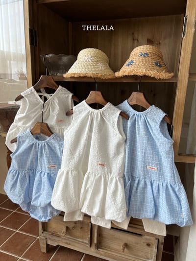 thelala66｜ (70-115) 壓紋無袖綁帶氣球洋裝10