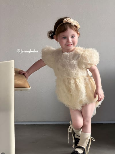 JE694｜(66-90cm)  蕾絲花邊緞帶包屁衣12