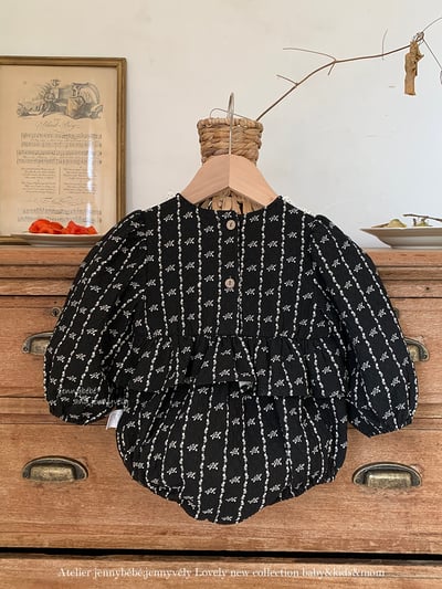 JE627｜(66cm-90cm) 復古碎花花邊包屁衣3