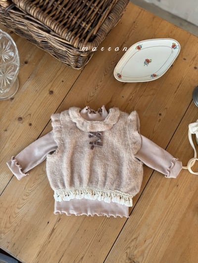 Marron 09｜(1y-6y) 刷毛花瓣領短版背心5