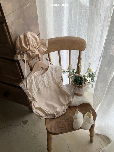 Bebe holic25｜(3m-18m) 鏤空翻領連身服7