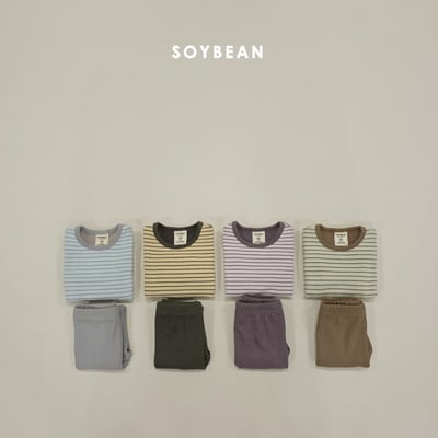 Soybean90｜(75cm-118cm) 條紋家居服套裝1