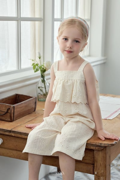 ROA13｜(6m-18m) 2色雕花蕾絲無袖連身褲15