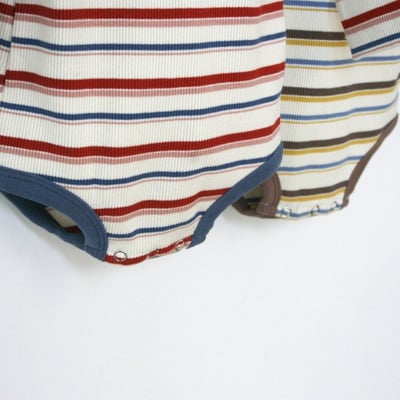 LEMONADE33｜(55cm-85cm) 2色雙條紋包屁衣含帽子9