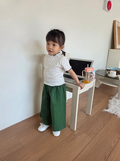 Color10｜(75-115cm) 愛心口袋直筒褲17