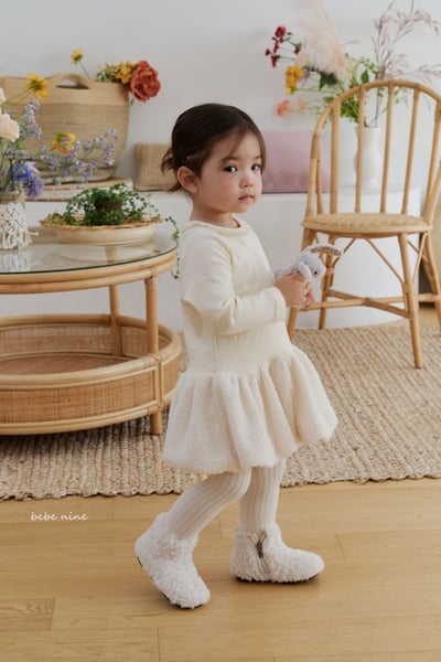 bebe nine35 (65cm-115cm) 2色磨毛連身氣球裙洋裝10