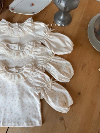 Marron 37｜(1y-6y) 法式蕾絲領設計袖上衣9