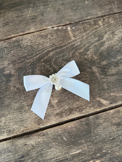 Marron42｜(Free) 緞帶珍珠花胸針1