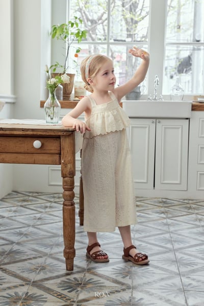 ROA13｜(6m-18m) 2色雕花蕾絲無袖連身褲11