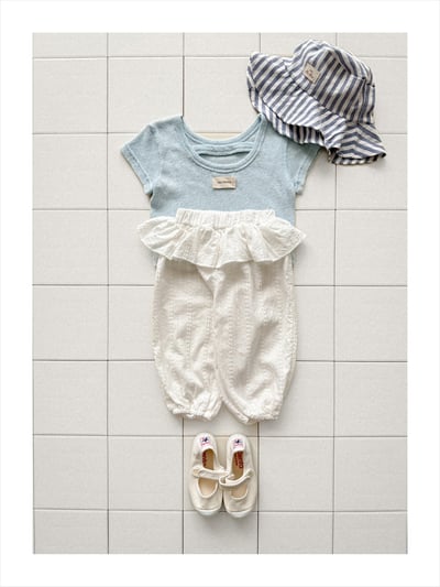 onu27｜(70cm-115cm) 荷葉邊壓紋縮口長褲12