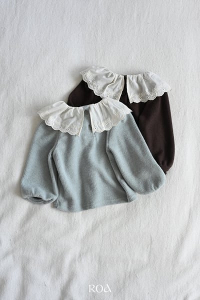 ROA28｜(80cm-120cm) 2色甜美蕾絲翻領上衣2