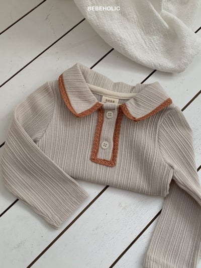 Bebe holic35｜(3m-18m) 蕾絲滾邊有領上衣16
