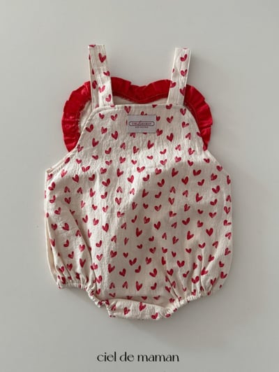 Cieldemaman｜(3-15m) 甜蜜愛心包屁衣12
