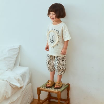 1st blue09｜(~93-118cm) 斑點七分褲1