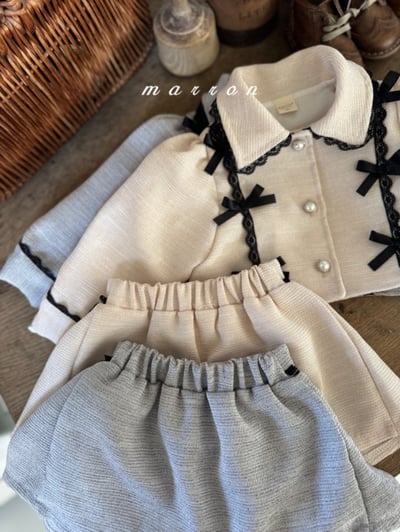 Marron54｜(1y-6y) 古典蕾絲滾邊套裝6