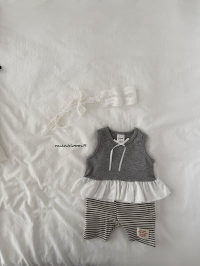 Bloom.b19｜(55cm-118cm) 緞帶蕾絲荷葉背心8