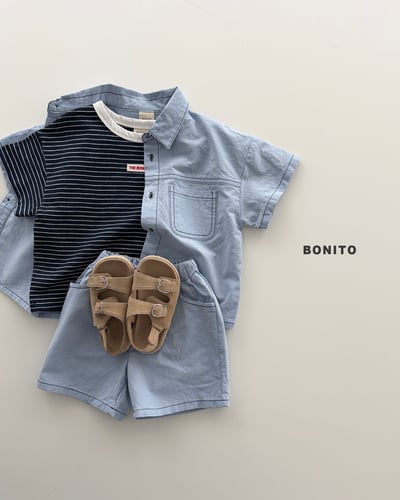 Bonito08｜(75cm-125cm) 2色口袋縫線亞麻套裝12