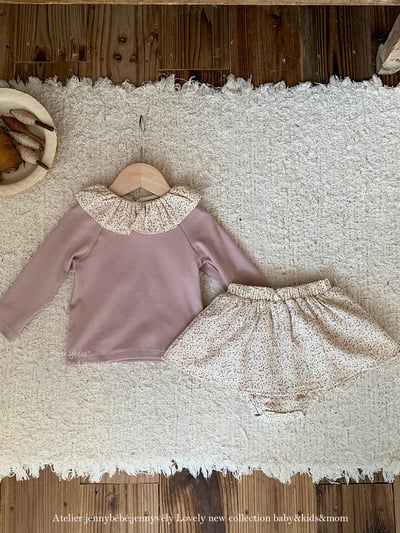 JE590｜(73cm-100cm) 碎花翻領兩件式上衣包屁裙4