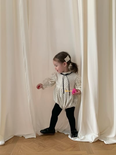 JE600｜(66cm-90cm) 波點緞帶包屁衣17